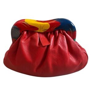 Zushi handpainted leather clutch